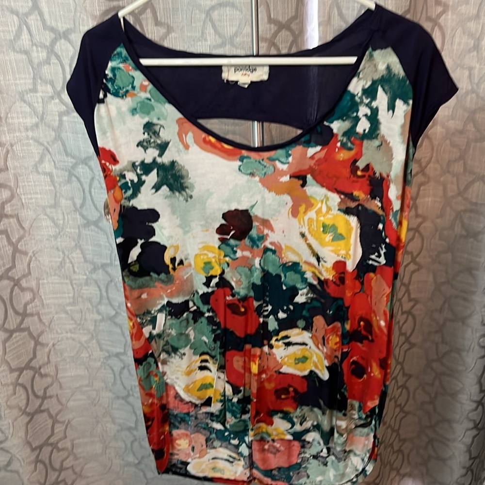 Anthropologie Colorful Abstract Blouse